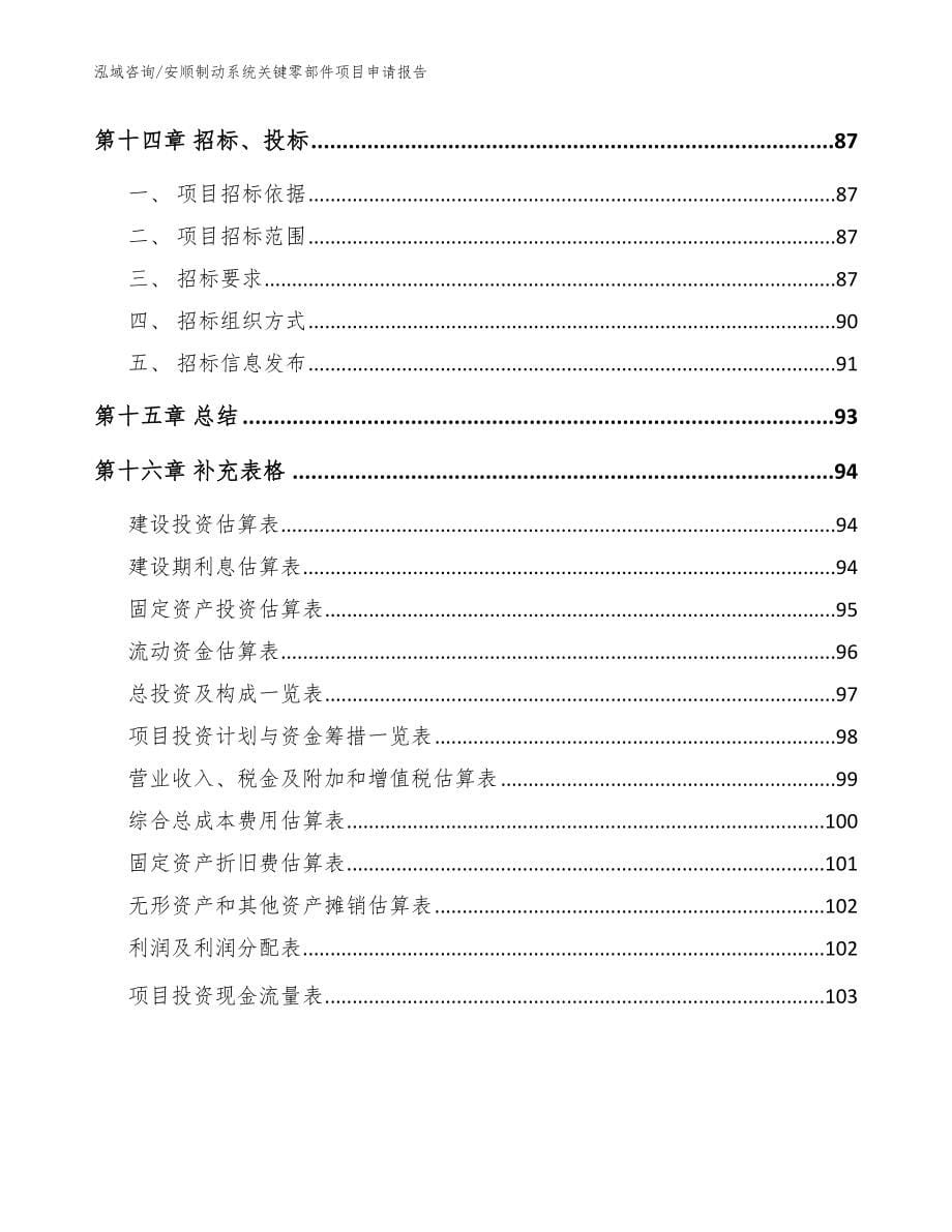 安顺制动系统关键零部件项目申请报告（模板参考）_第5页