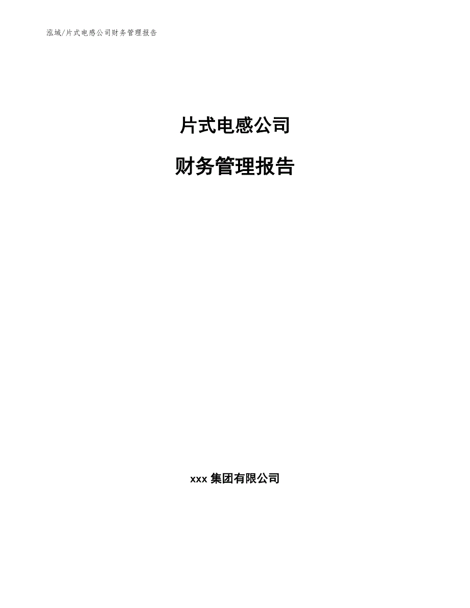 片式电感公司财务管理报告【参考】_第1页