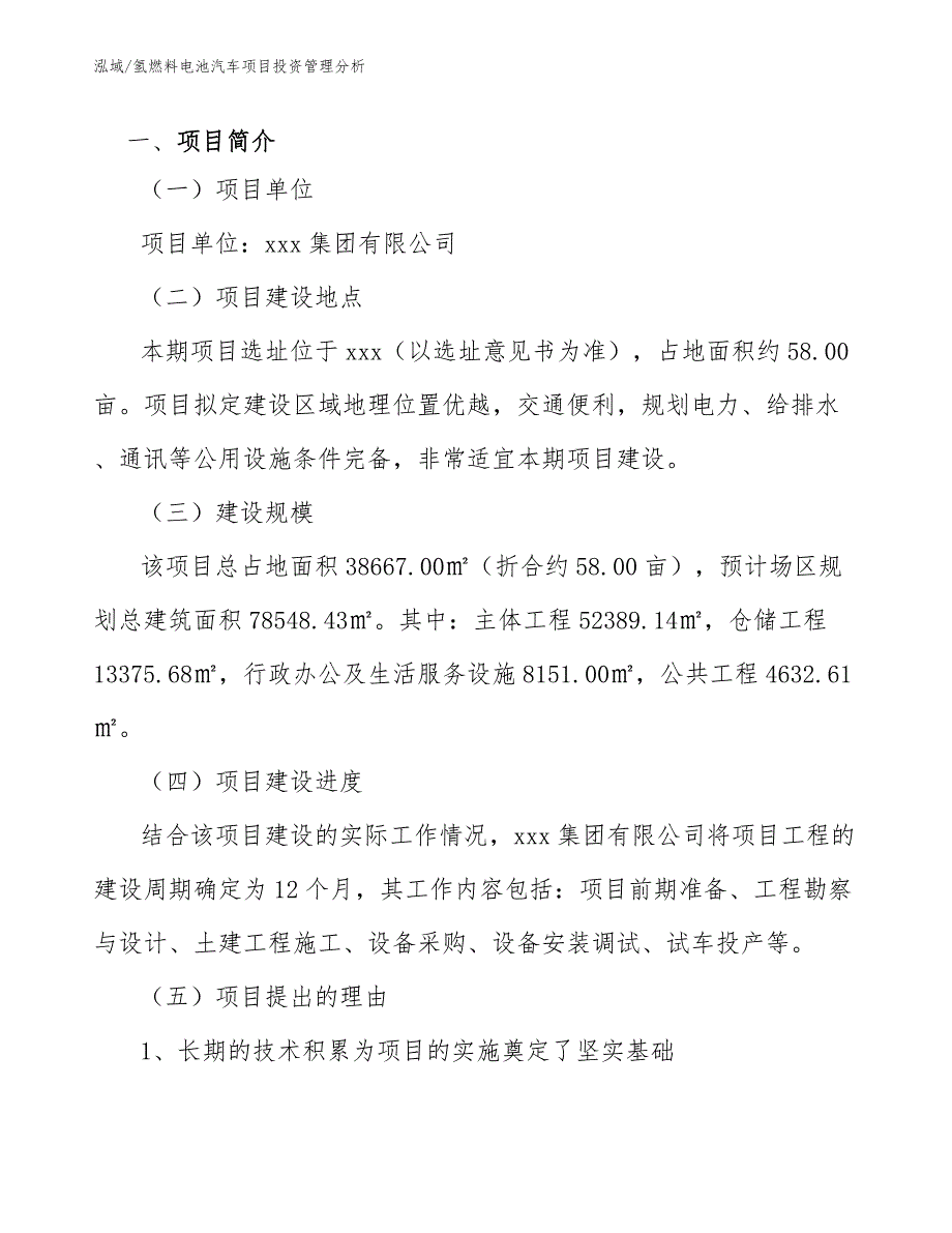 氢燃料电池汽车项目投资管理分析_第3页