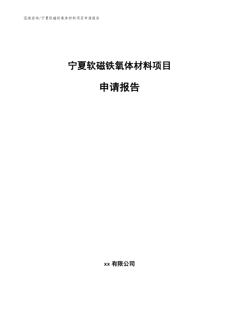 宁夏软磁铁氧体材料项目申请报告（模板参考）_第1页