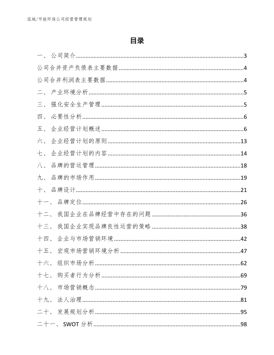 节能环保公司经营管理规划（范文）_第2页