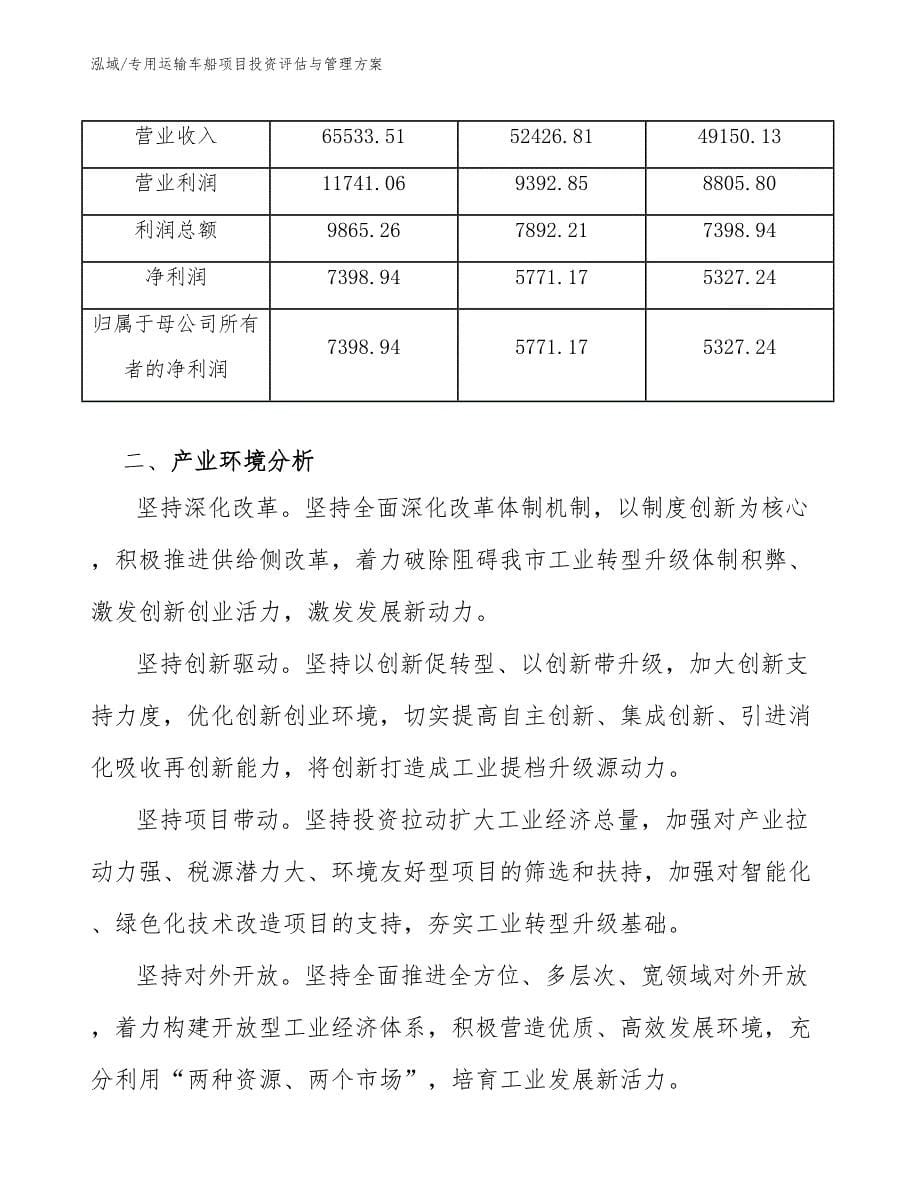 专用运输车船项目投资评估与管理方案【范文】_第5页