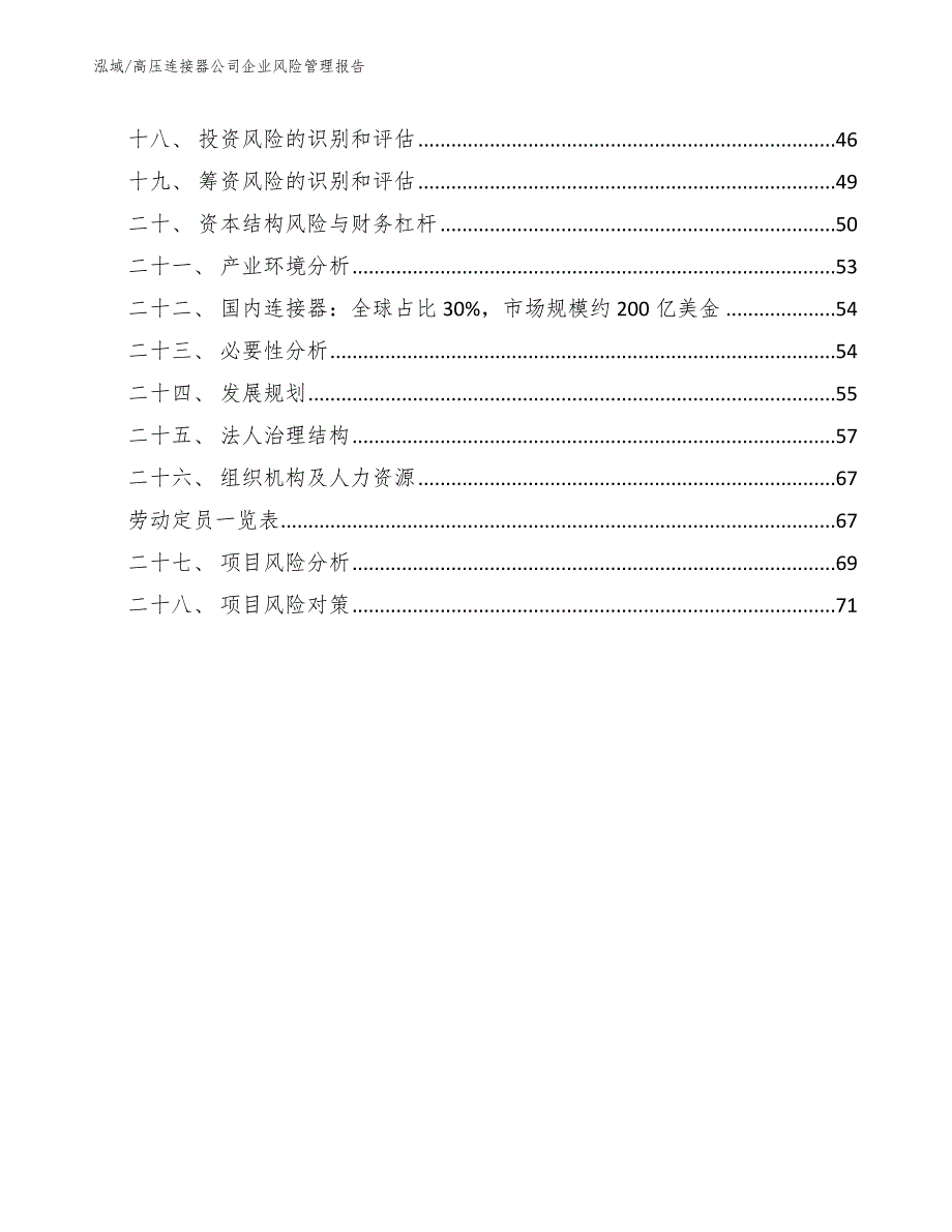 高压连接器公司企业风险管理报告（参考）_第2页