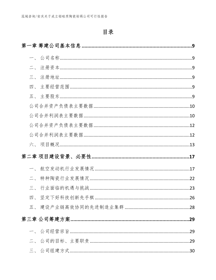 安庆关于成立铝硅质陶瓷坩埚公司可行性报告_第2页