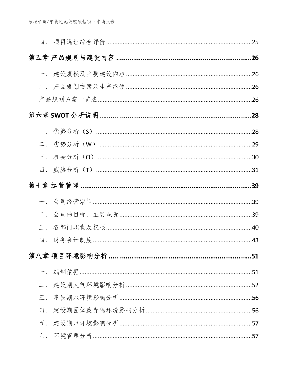 宁德电池级硫酸锰项目申请报告【范文参考】_第2页