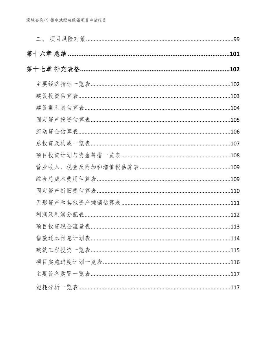 宁德电池级硫酸锰项目申请报告【范文参考】_第5页