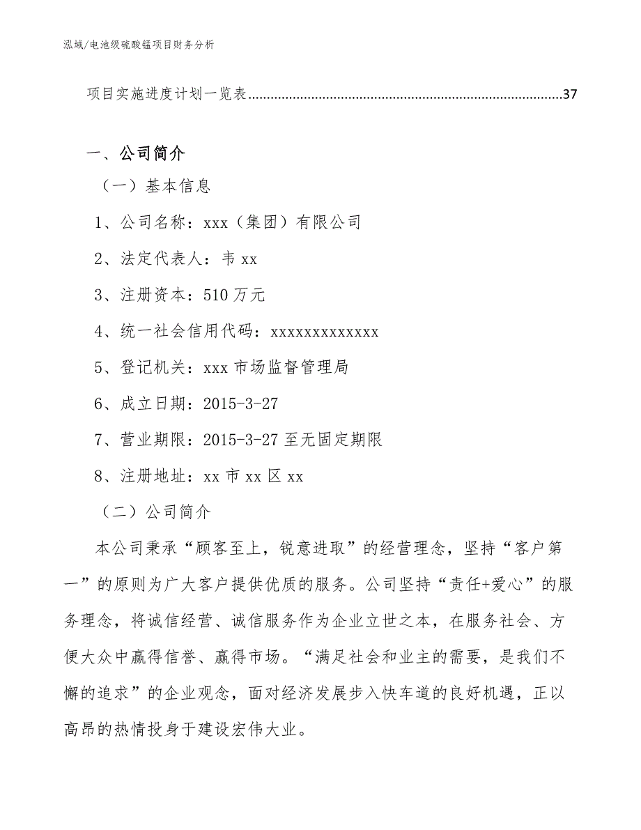 电池级硫酸锰项目财务分析【参考】_第3页