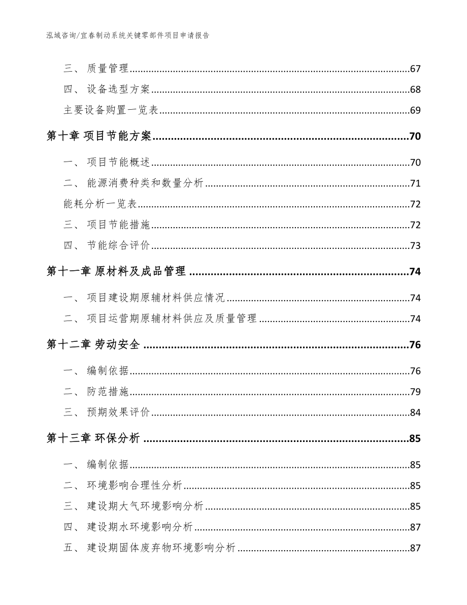 宜春制动系统关键零部件项目申请报告（范文参考）_第4页