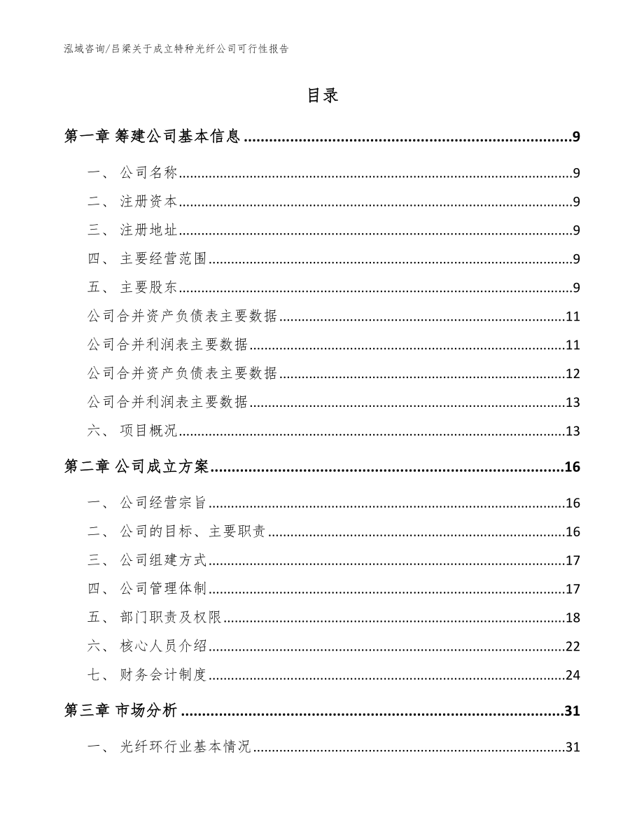 吕梁关于成立特种光纤公司可行性报告_范文参考_第2页