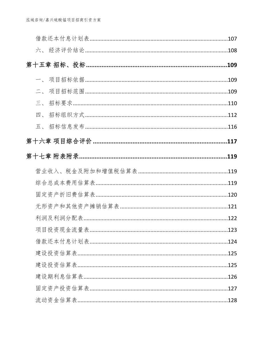 嘉兴硫酸锰项目招商引资方案_范文模板_第5页