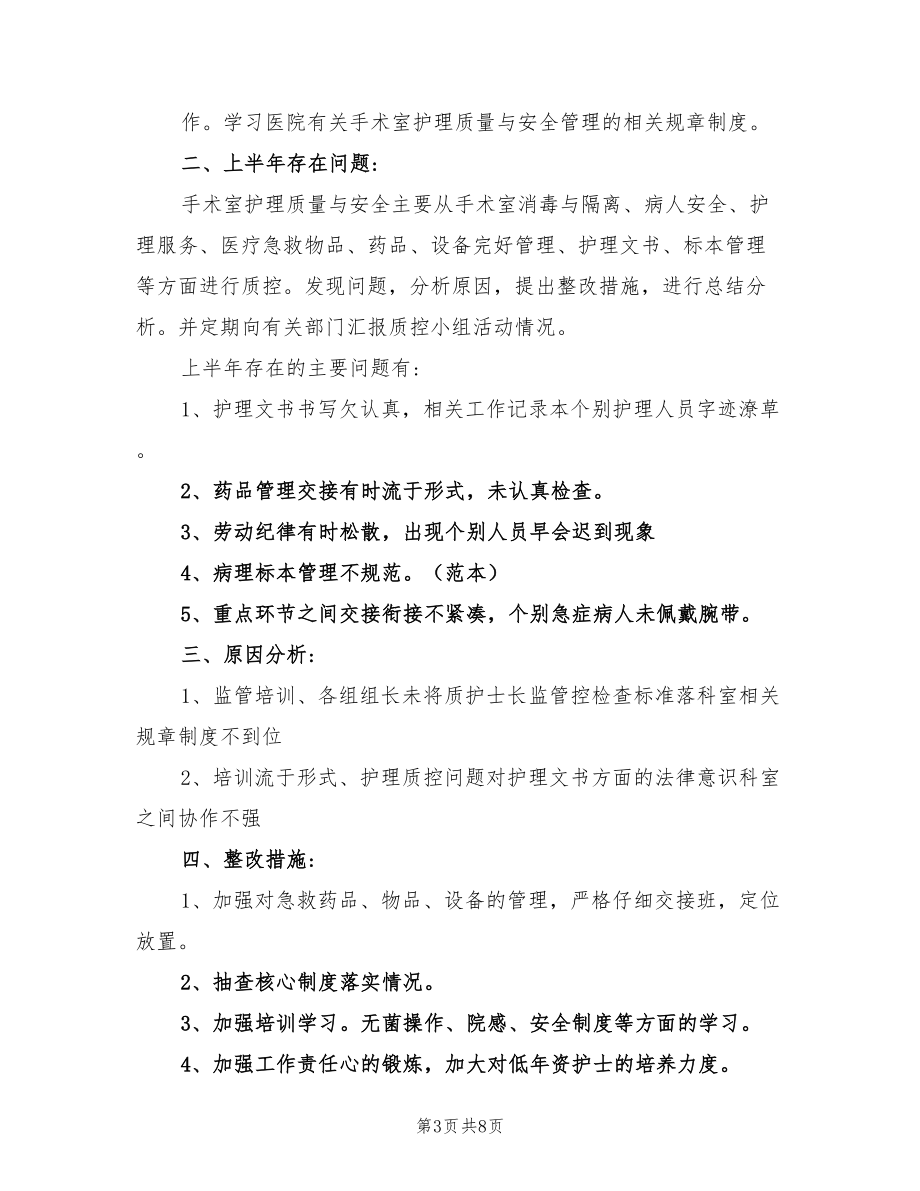 年护理质量与安全管理小组半年工作总结_第3页