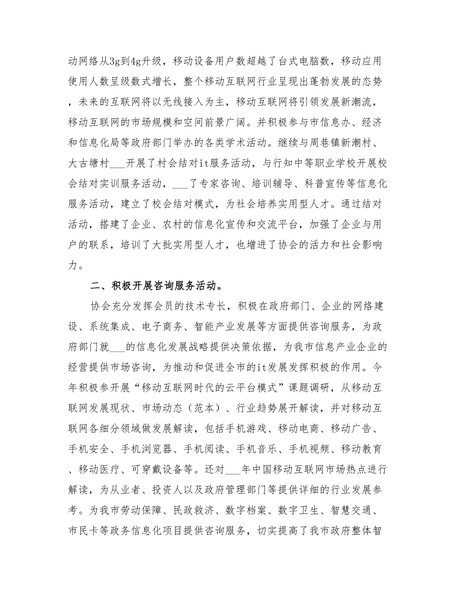 年市信息产业协会年度工作总结_第2页