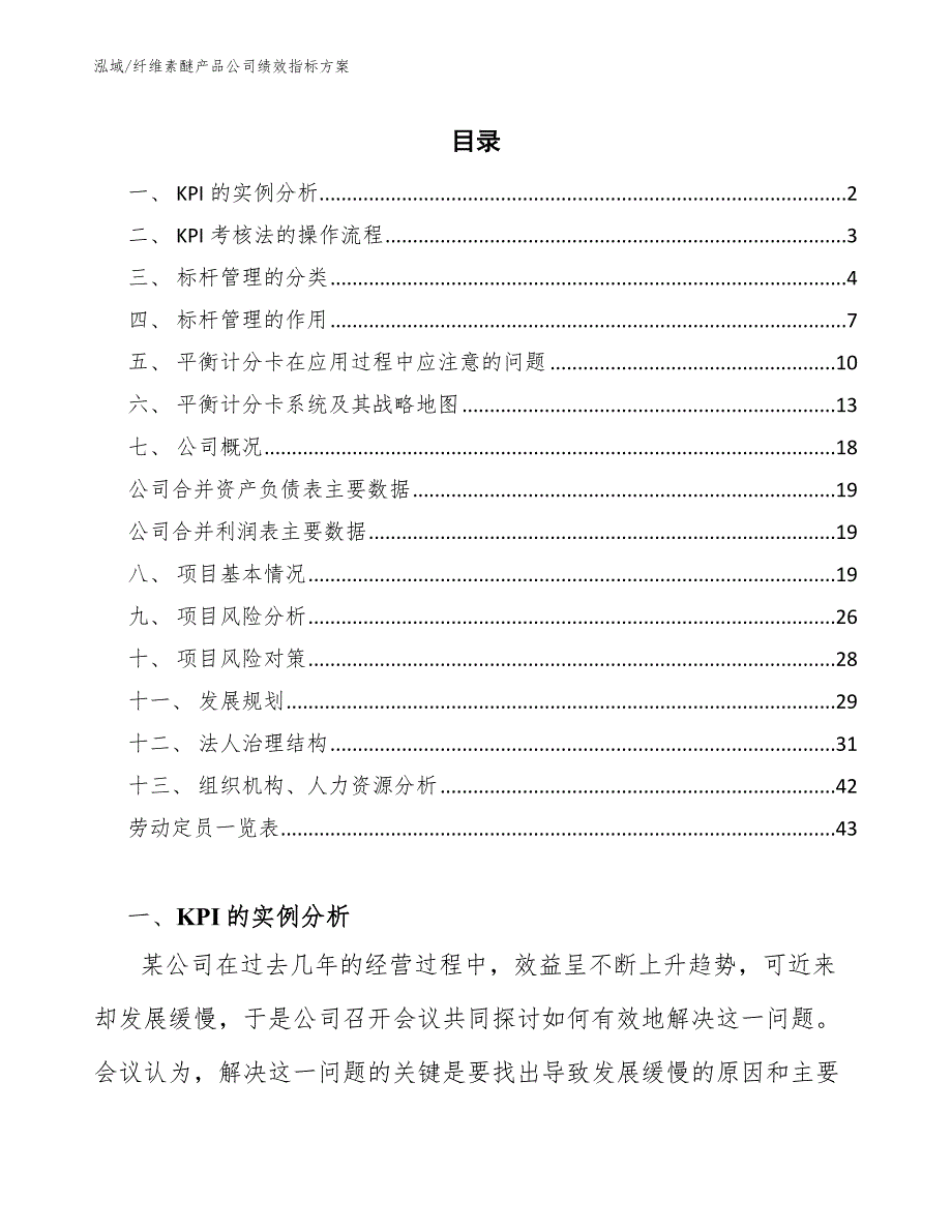 纤维素醚产品公司绩效指标方案_范文_第2页