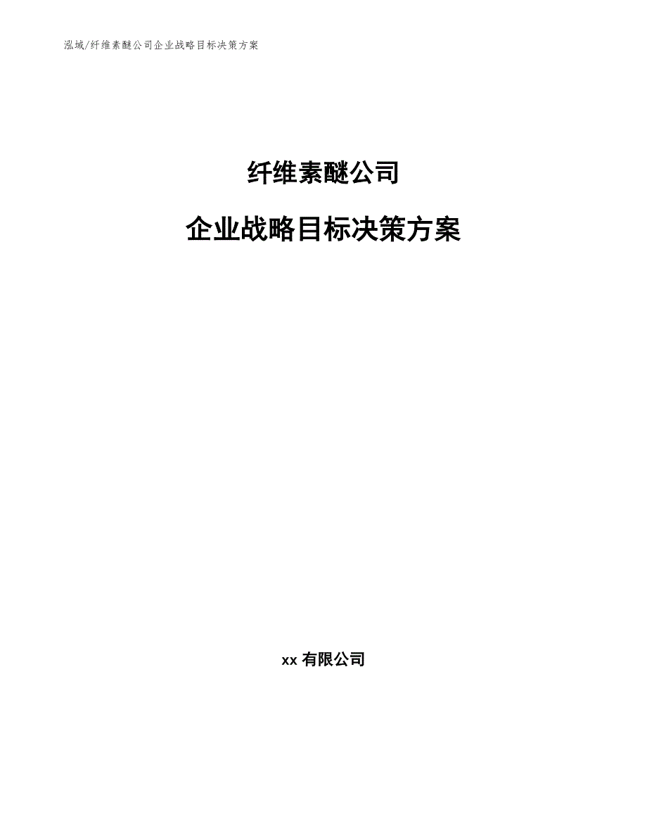 纤维素醚公司企业战略目标决策方案【范文】_第1页