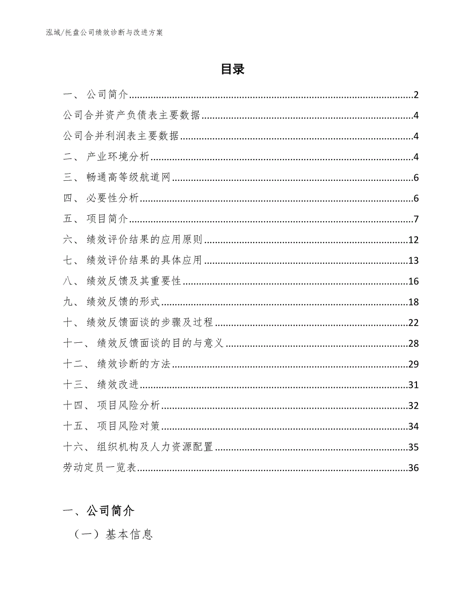 托盘公司绩效诊断与改进方案（范文）_第2页