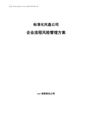 标准化托盘公司企业流程风险管理方案_参考