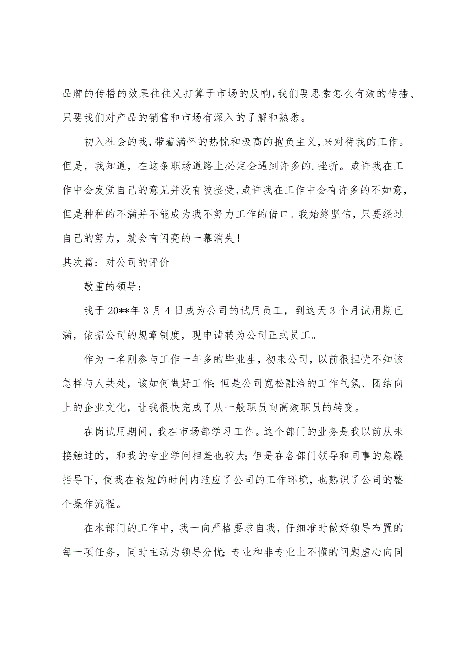 对公司的评价(通用8篇)_第2页