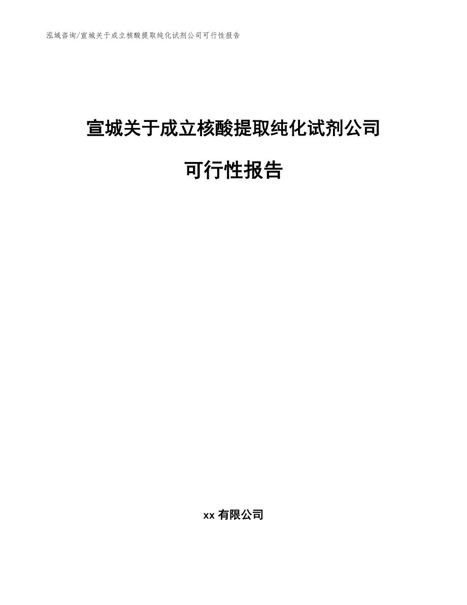 宣城关于成立核酸提取纯化试剂公司可行性报告模板范本_第1页