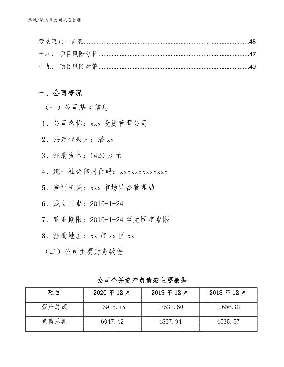 集装箱公司风险管理_范文_第2页