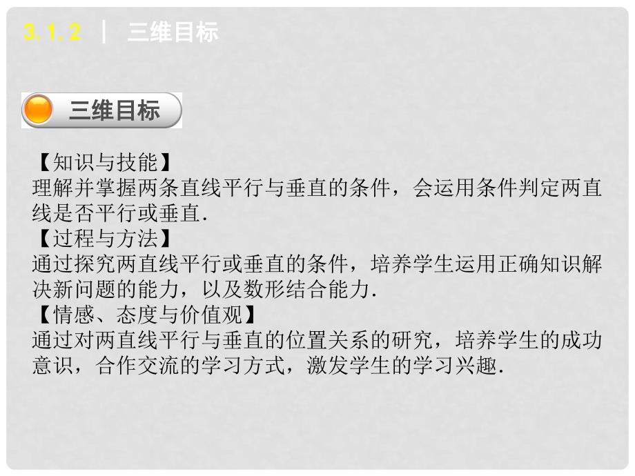 学练考高中数学 3.1.2 两条直线平行与垂直的判定课件 新人教A版必修2_第2页