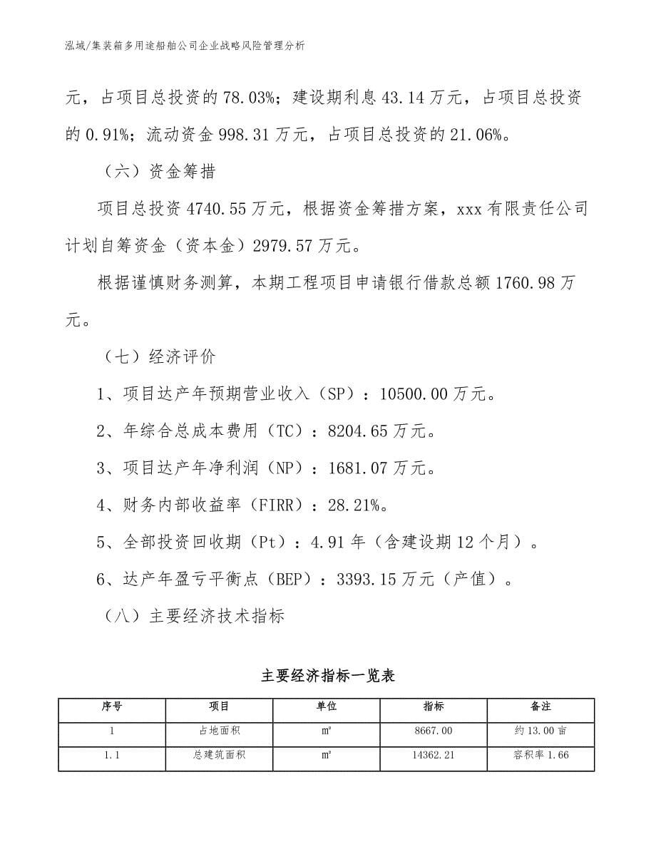 集装箱多用途船舶公司企业战略风险管理分析_范文_第5页