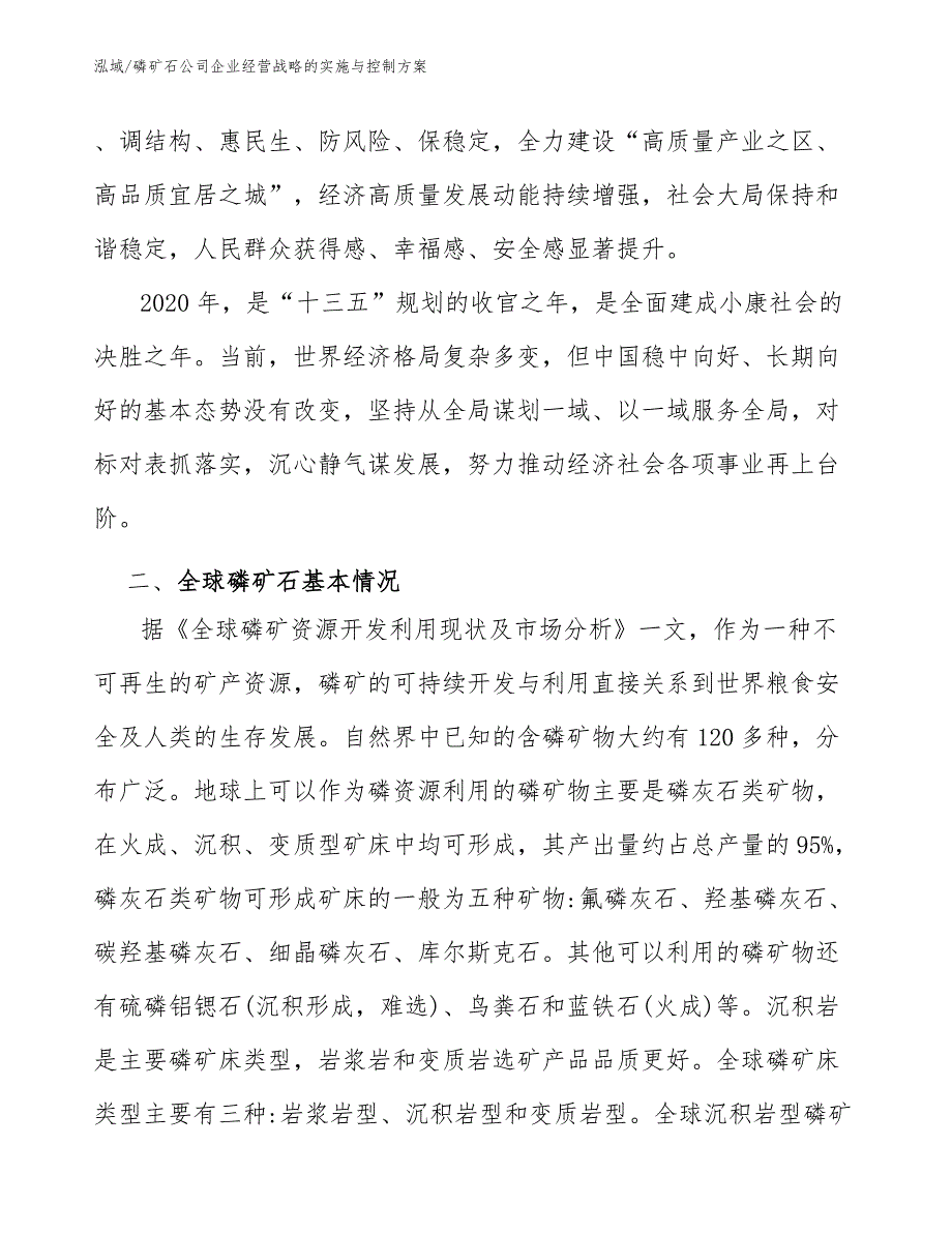 磷矿石公司企业经营战略的实施与控制方案_第2页