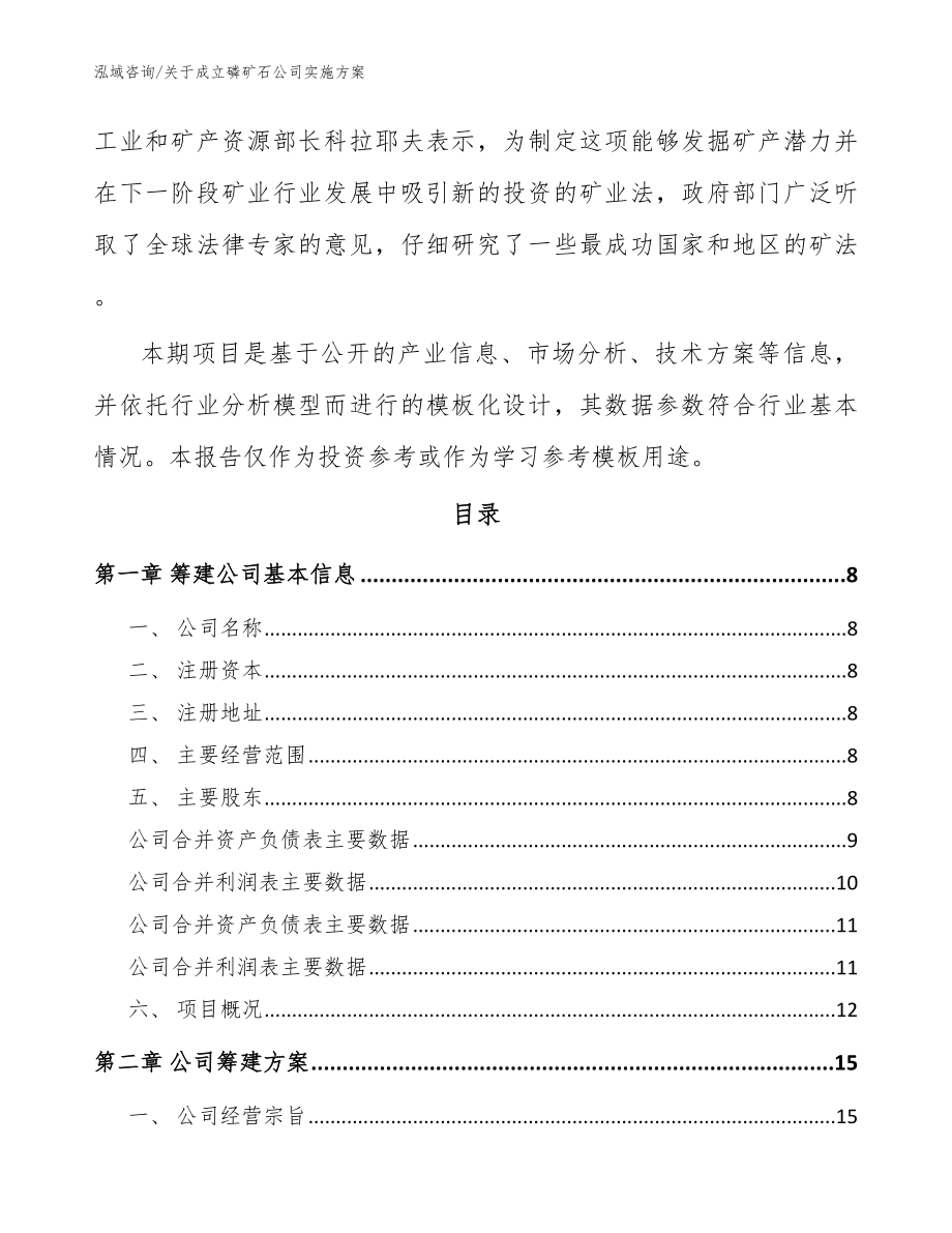 关于成立磷矿石公司策划方案_第3页