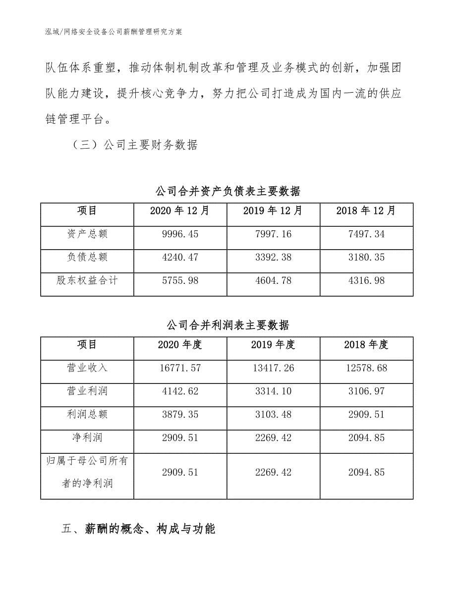 网络安全设备公司薪酬管理研究方案_范文_第5页