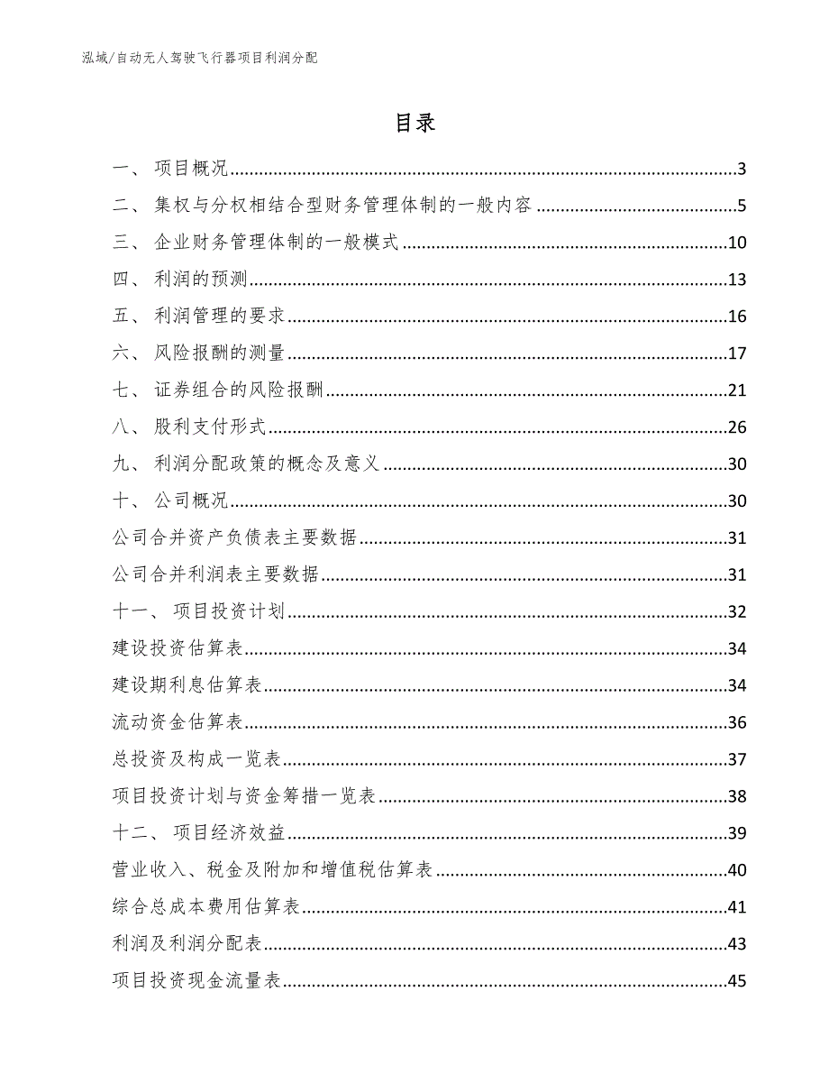 自动无人驾驶飞行器项目利润分配【参考】_第2页