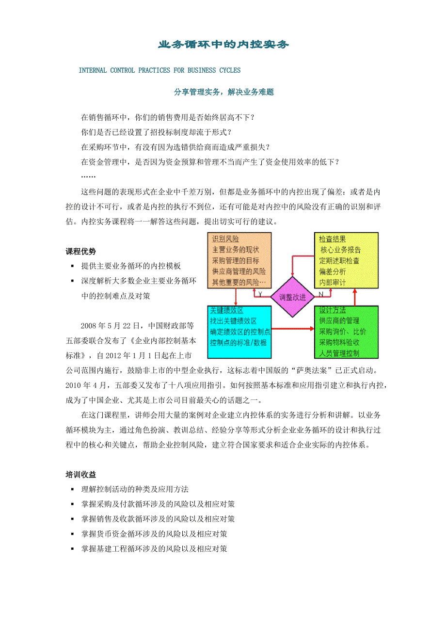 业务循环中的内控实务【课程知识要点】_第1页