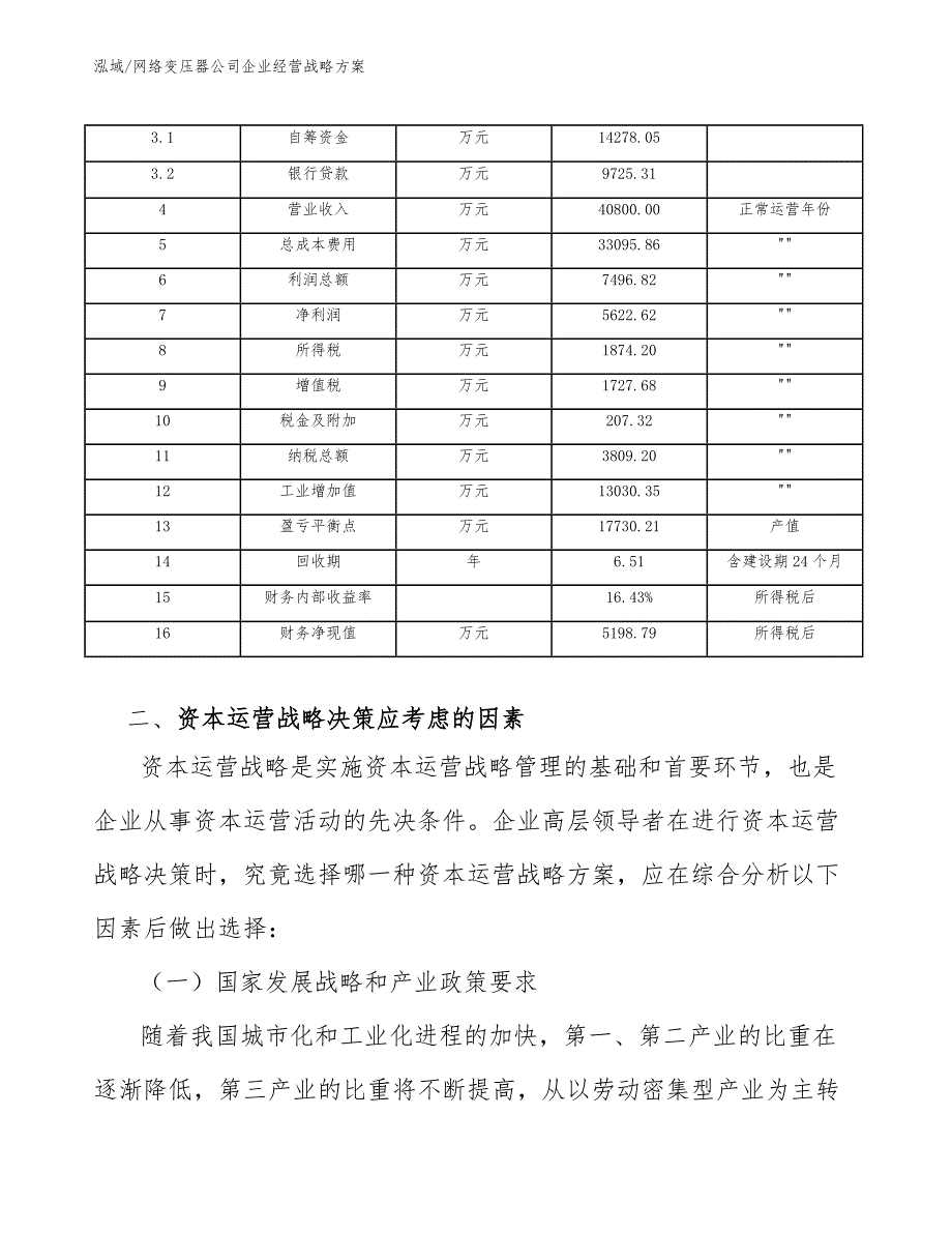 网络变压器公司企业经营战略方案_范文_第4页