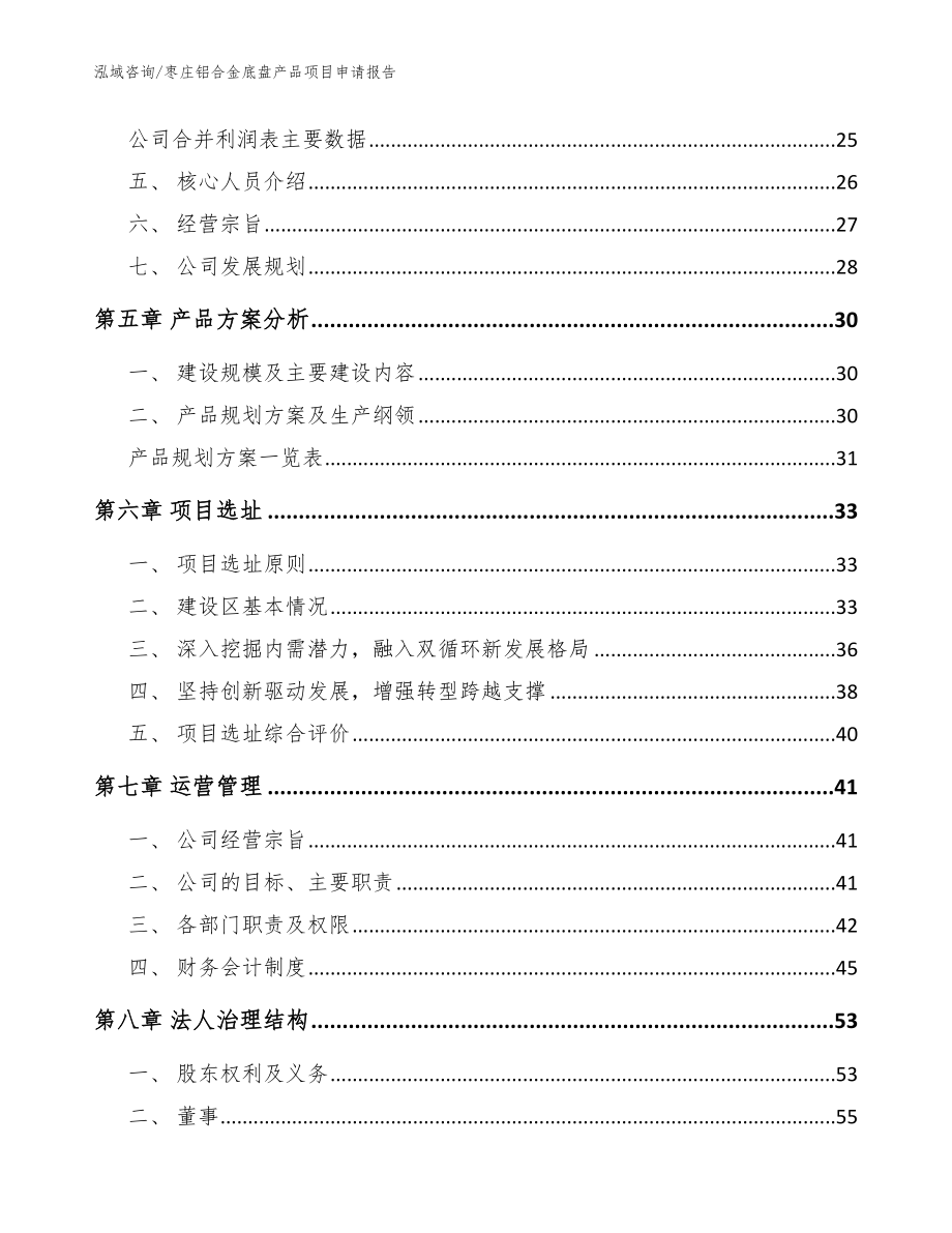 枣庄铝合金底盘产品项目申请报告_第2页