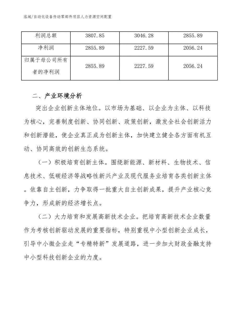 自动化设备传动零部件项目人力资源空间配置（参考）_第5页