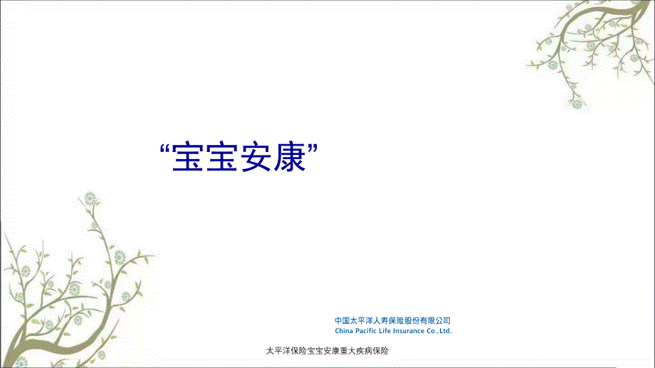 太平洋保险宝宝安康重大疾病保险_第1页