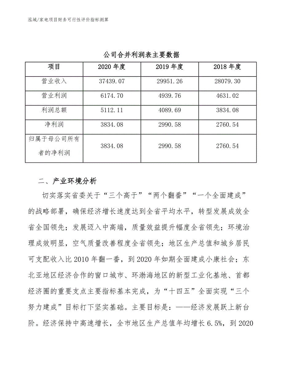 家电项目财务可行性评价指标测算（范文）_第4页