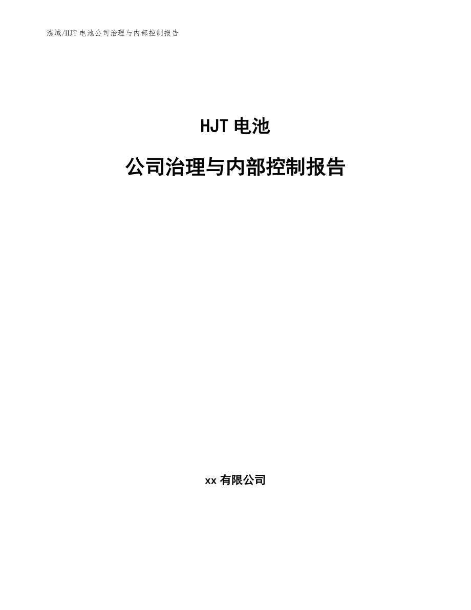 HJT电池公司治理与内部控制报告_第1页