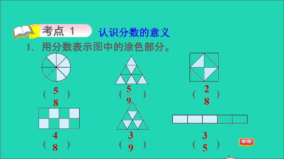 2021年三年级数学上册回顾整理__总复习第5课时分数的初步认识课件青岛版六三制_第3页