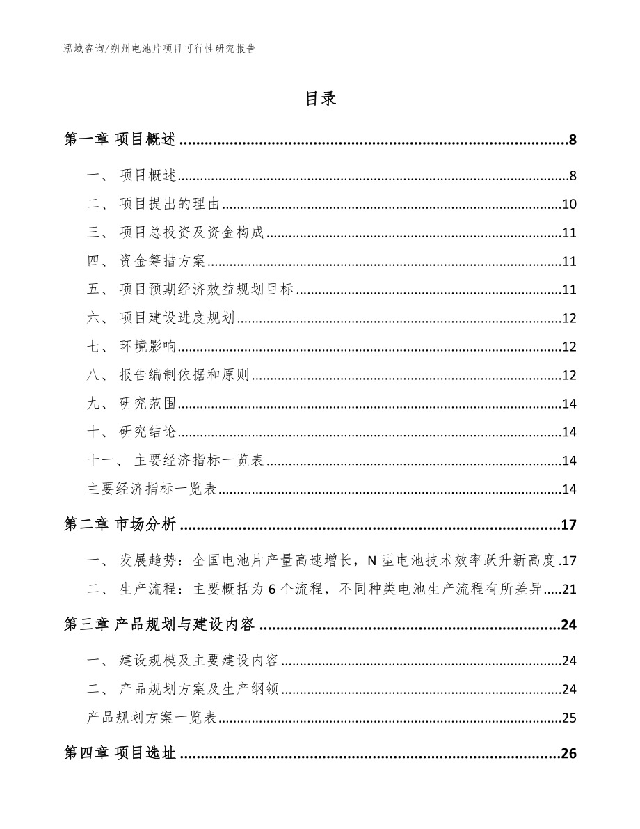 朔州电池片项目可行性研究报告_第1页