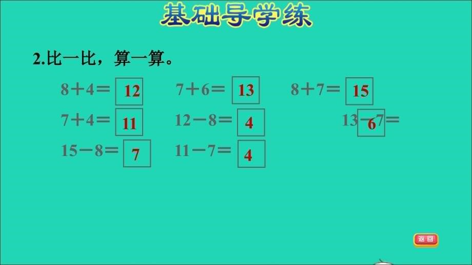 2022年一年级数学下册第1单元20以内的退位减法第2课时十几减87习题课件苏教版_第5页