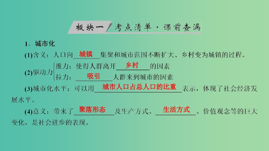 高考地理大一轮复习第八章城市与城市化第23讲城市化优盐件.ppt_第3页