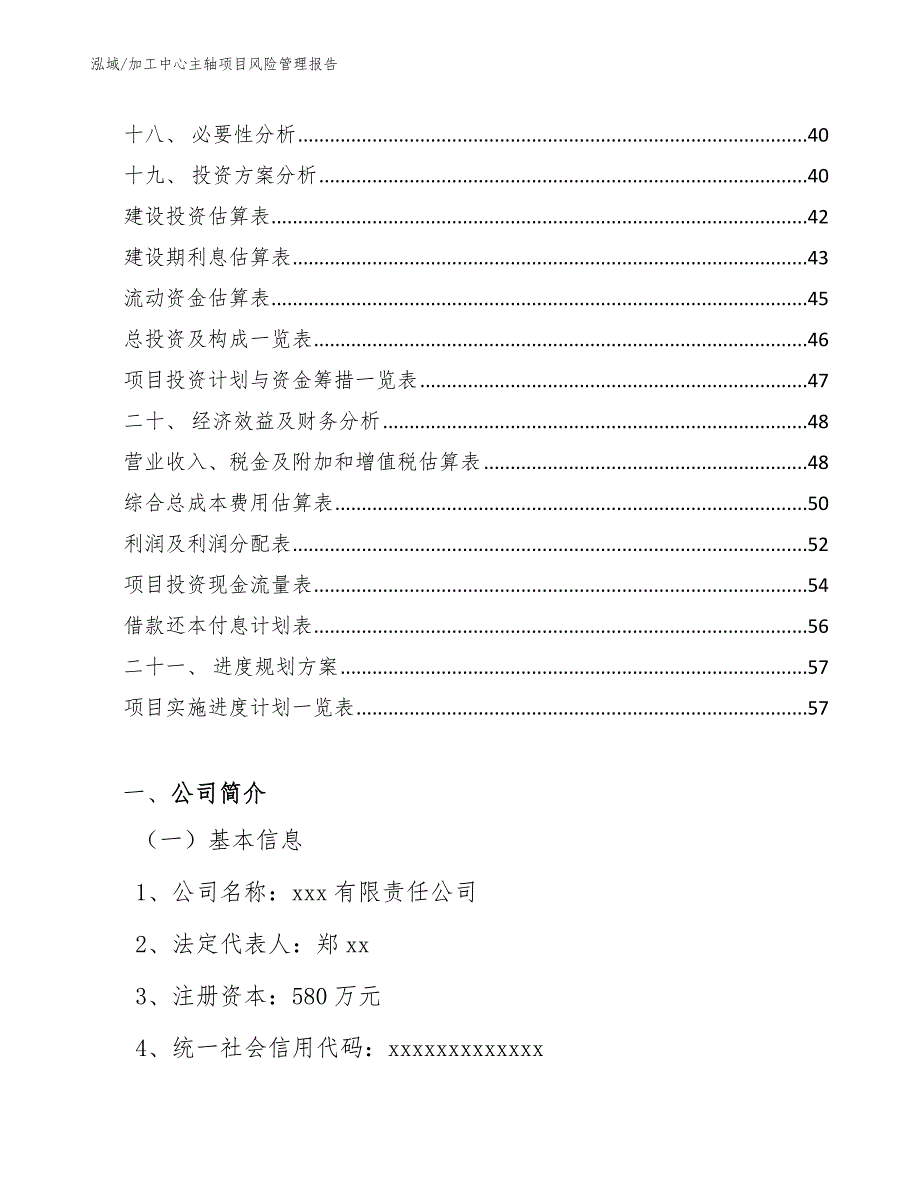 加工中心主轴项目风险管理报告_参考_第2页