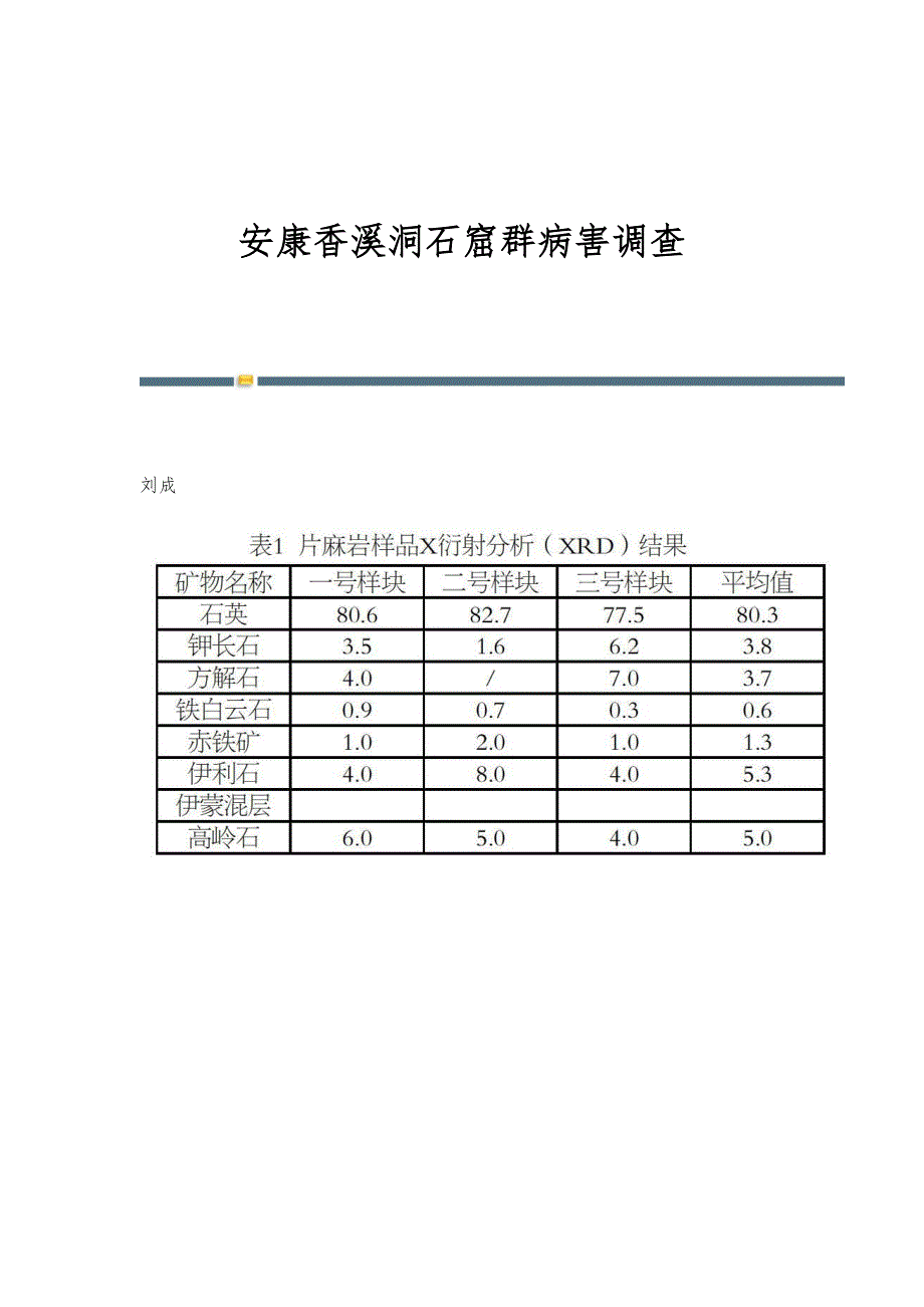 安康香溪洞石窟群病害调查_第1页