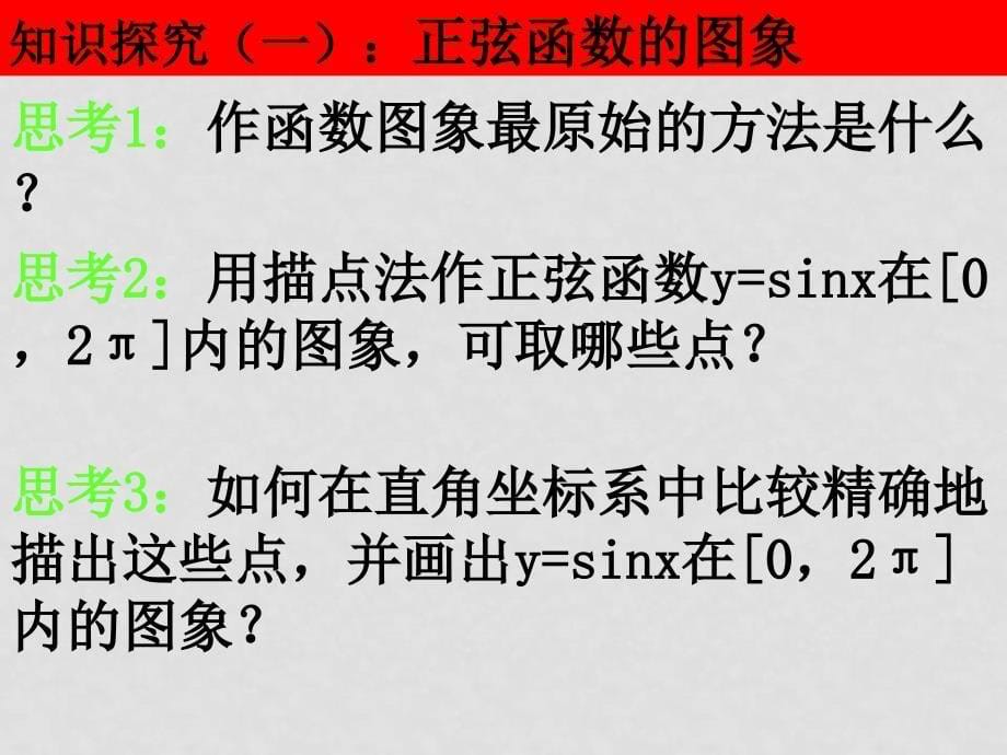 高中数学：1.4.1 正弦、余弦函数图象 课件（新人教A版必修4）_第5页