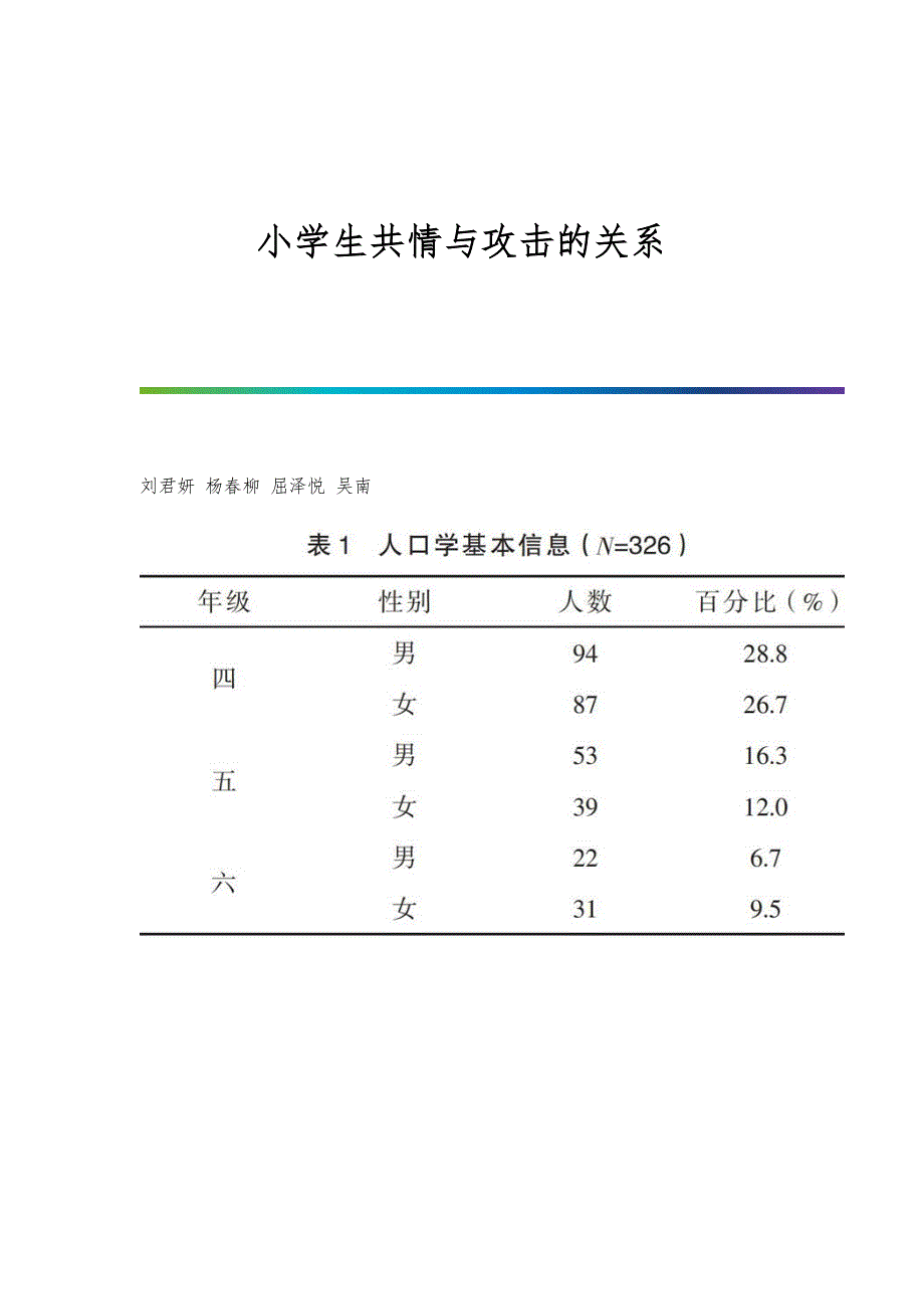 小学生共情与攻击的关系_第1页