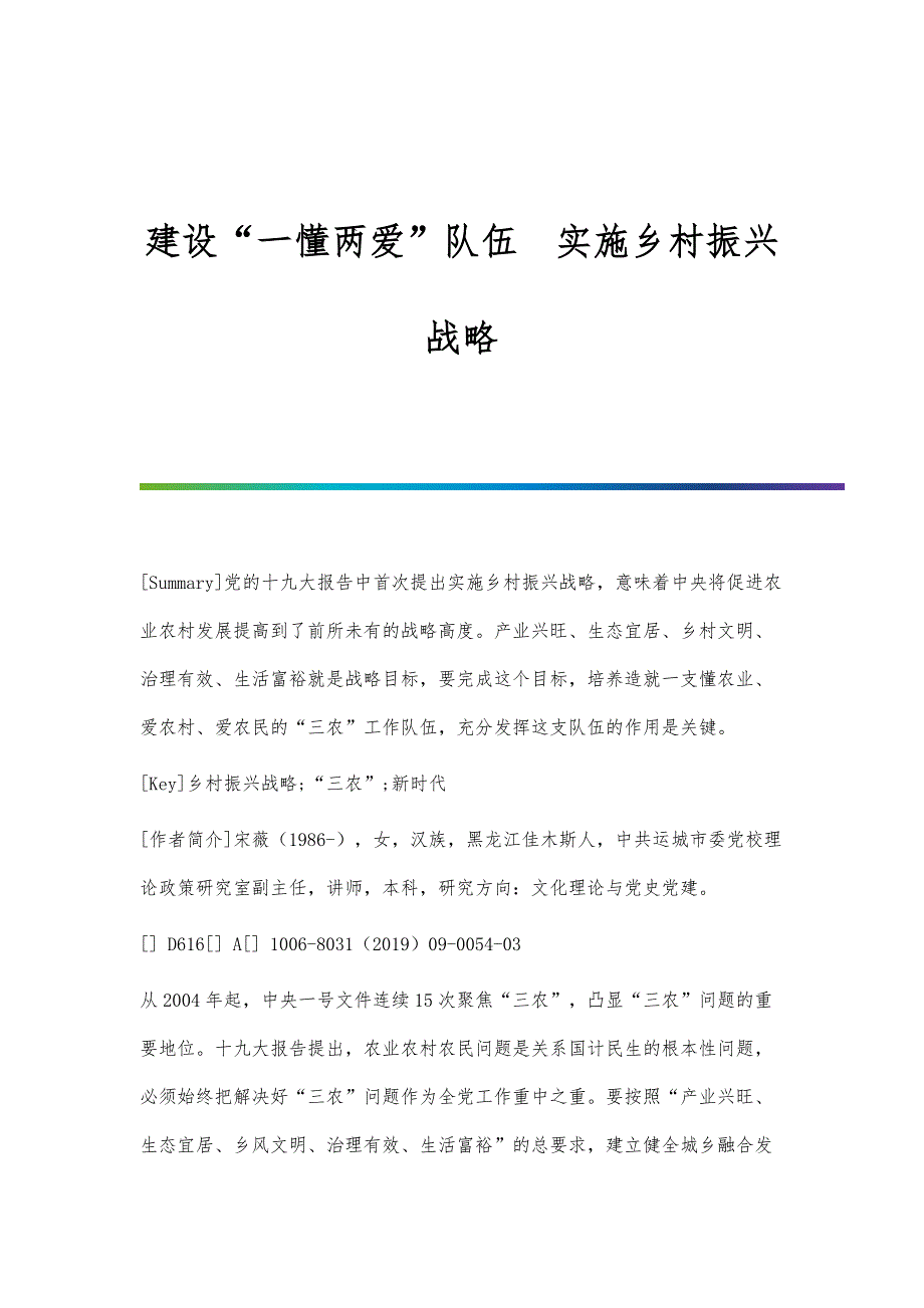 建设一懂两爱队伍实施乡村振兴战略_第1页