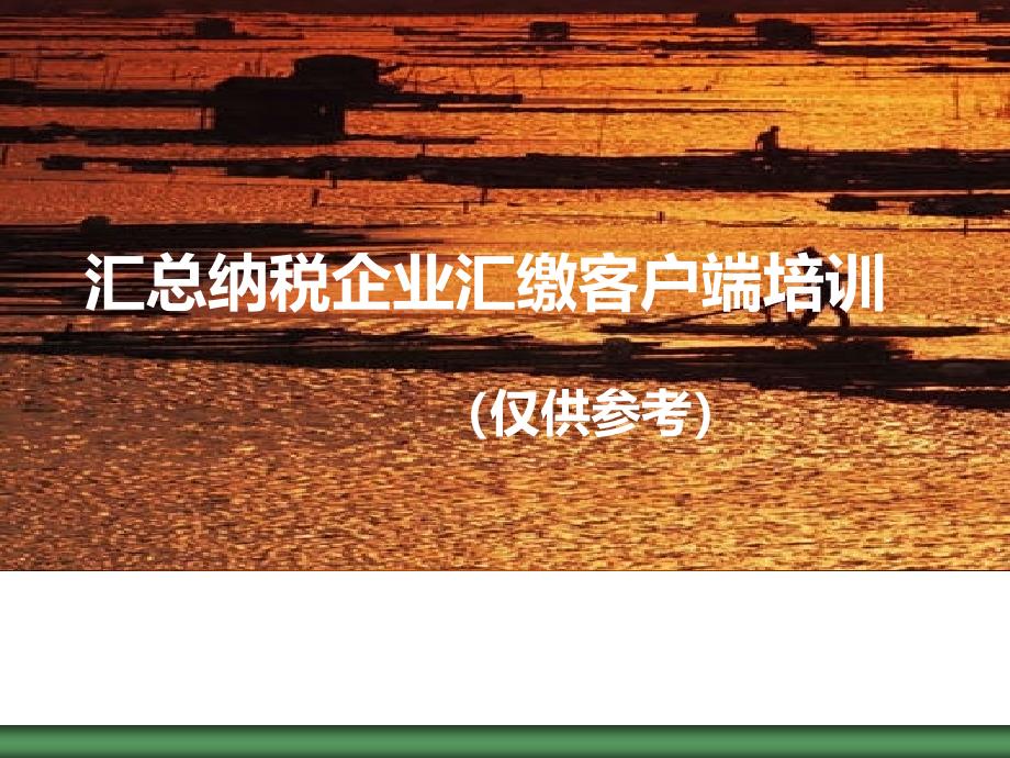 汇总纳税企业汇缴客户端培训(仅供参考).ppt_第1页