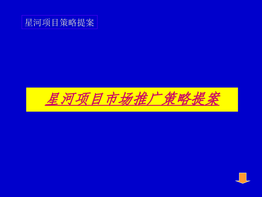 （广告策划地产）星河项目市场推广策略提案_第1页