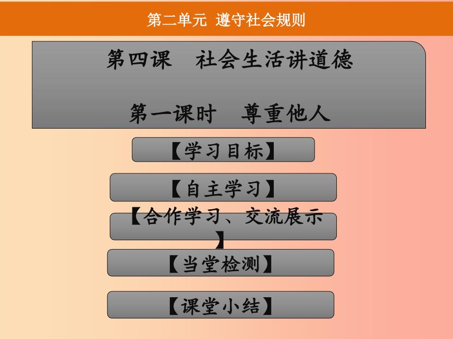 八年级道德与法治上册 第二单元 遵守社会规则 第四课 社会生活讲道德 第1框 尊重他人课件2 新人教版.ppt_第1页