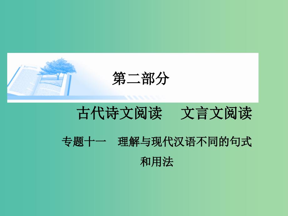 高考语文 理解与现代汉语不同的句式和用法课件.ppt_第1页