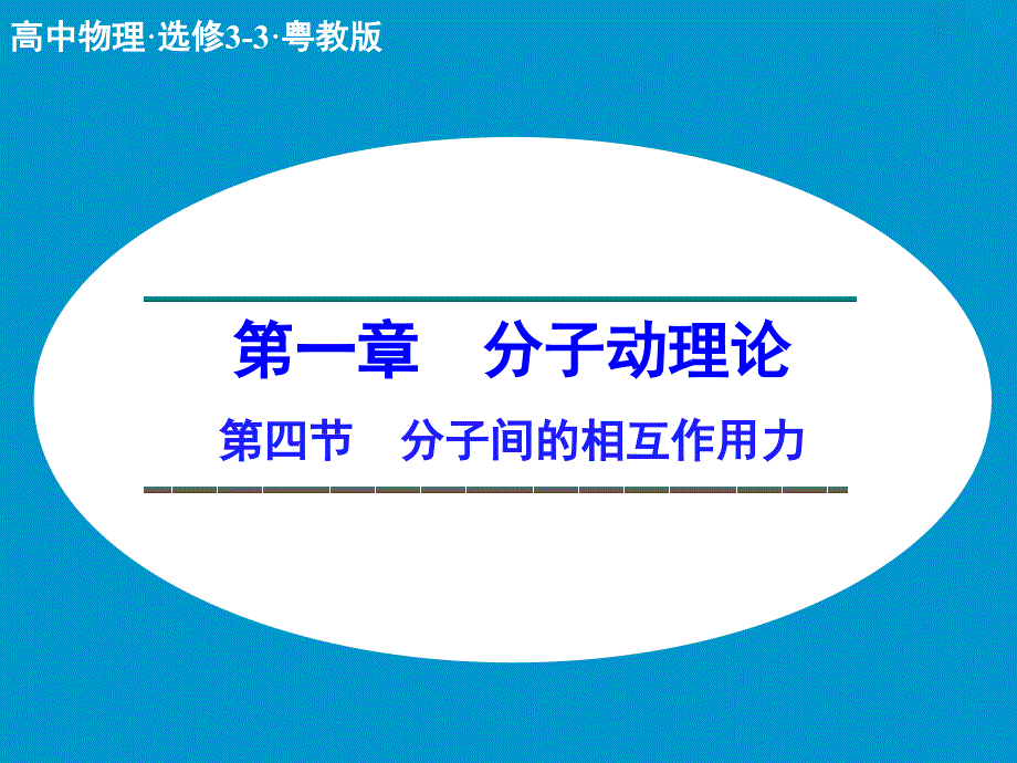 高中物理 1.4 分子间的相互作用力课件 粤教版选修3-3.ppt_第1页